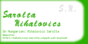 sarolta mihalovics business card